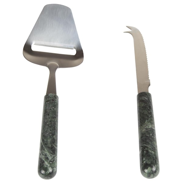 Top Chef 3 x 8.75 in. Genuine Marble Stone Serving Set, Green - 2 Piece TO2244381 - main
